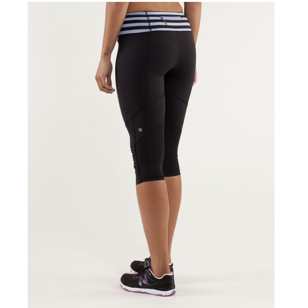 Lululemon Run: For Your Life Crop Black Leggings 6